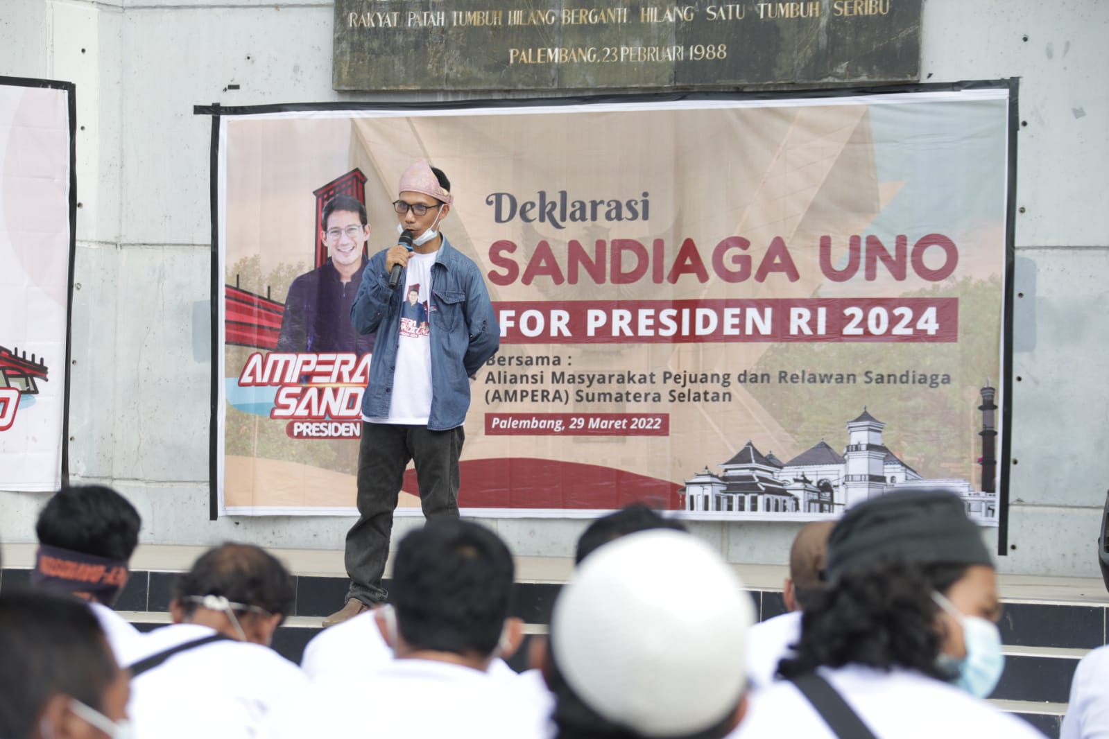 Aliansi Masyarakat Pejuang dan Relawan (Ampera) Sandi Uno menyatakan dukungan kepada Sandiaga Uno menjadi Presiden RI 2024,