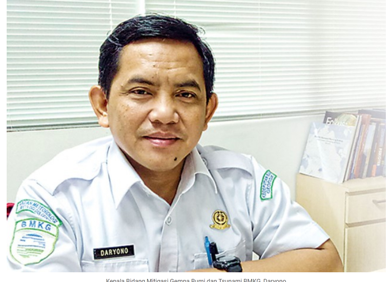 Koordinator Mitigasi Gempa Bumi dan Tsunami BMKG Daryono.