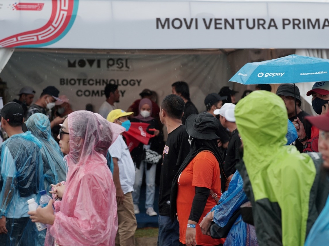 Stand MOVI di ajang MotoGP Mandalika, Lombok, NTB.