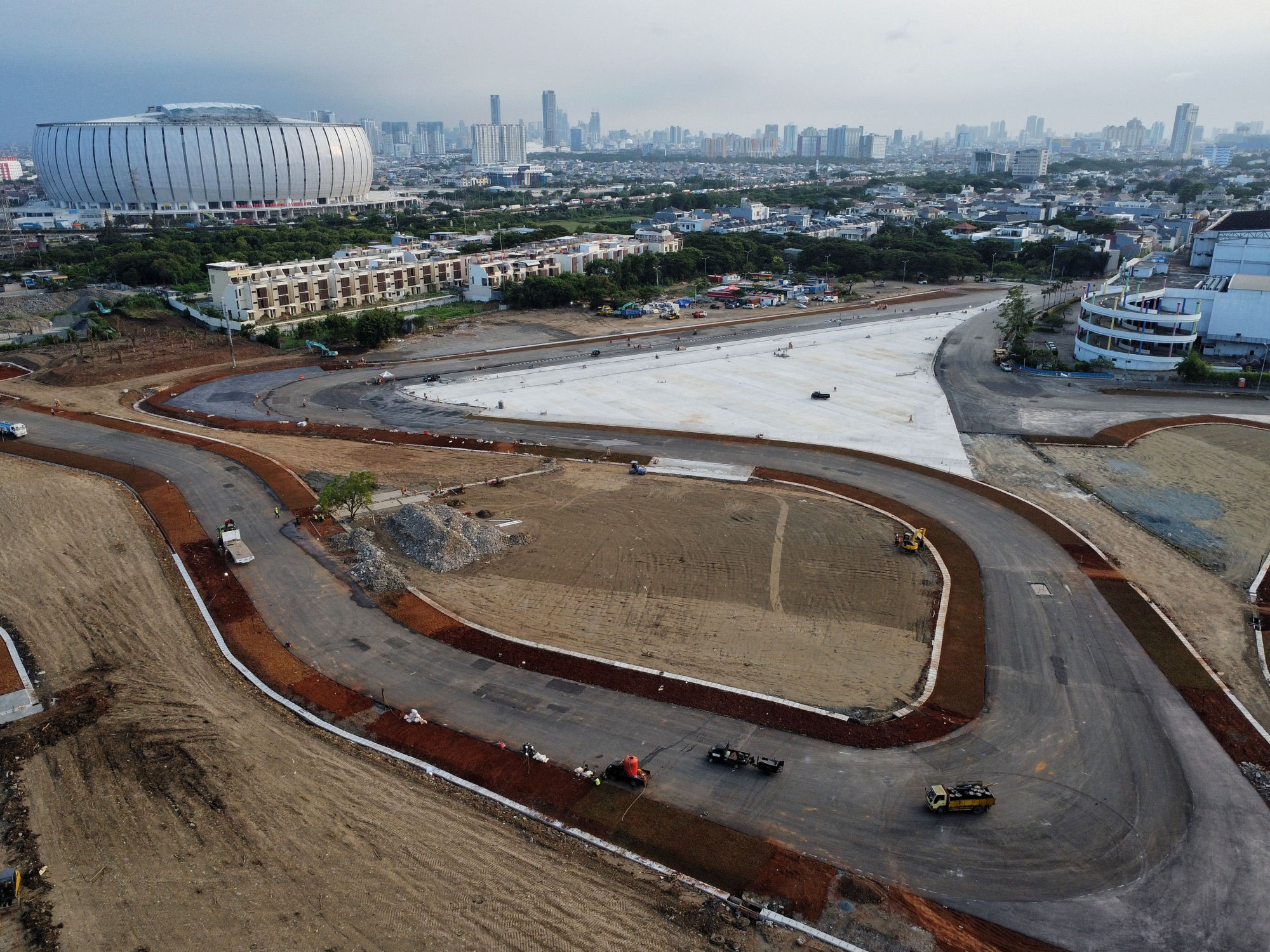 Pembangunan Sirkuit Formula e di kawasan Ancol, Jakarta Utara