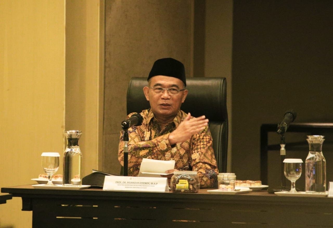 Menko PMK Muhadjir Effendy saat  membuka Rakor Bidang Polhukam Kantor Staf Kepresidenan