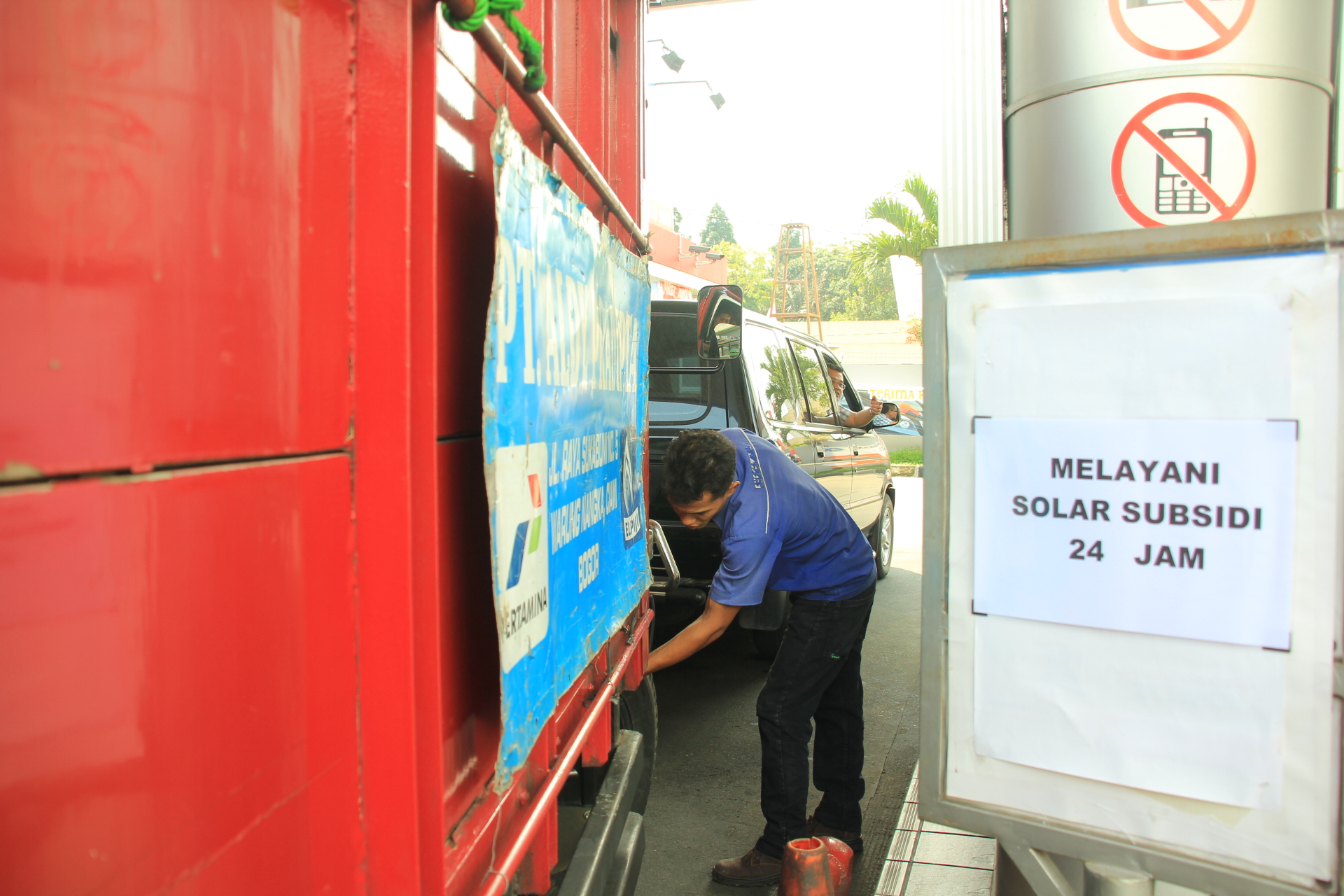 Ilustrasi SPBU di Bogor Jawa Barat.