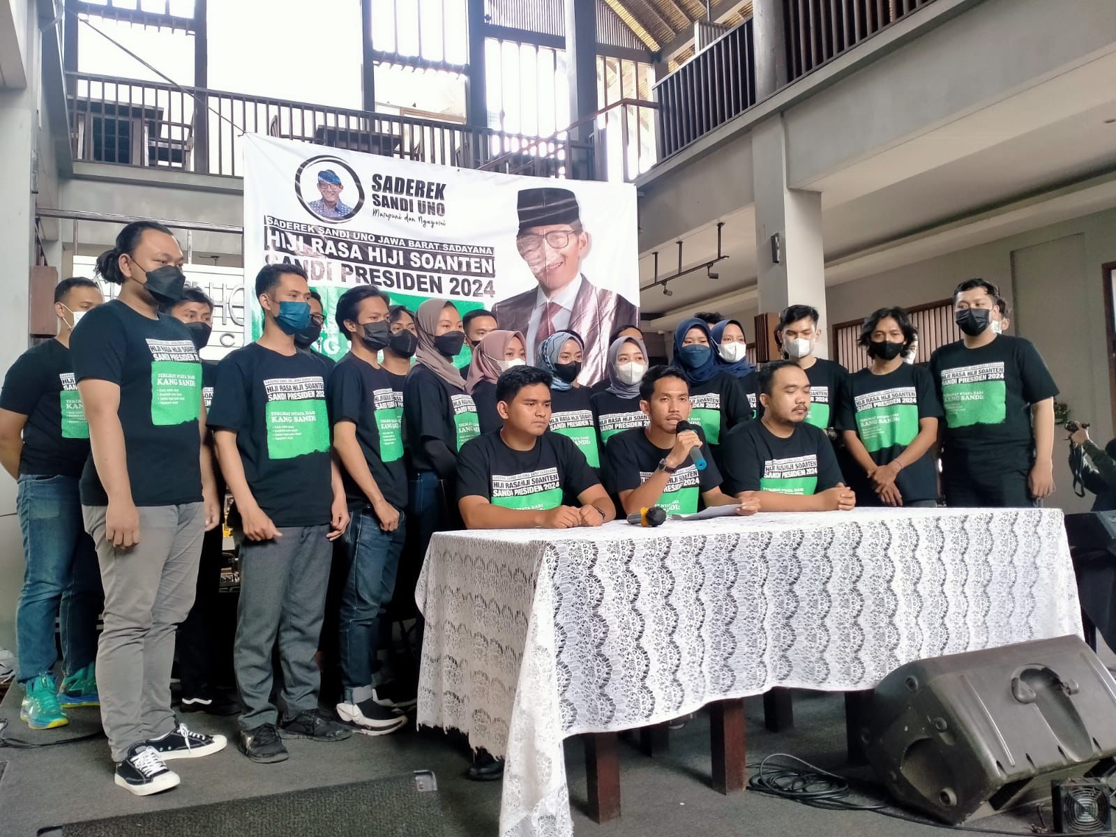 Saderek Sandiaga Uno Jabar mendeklarasikan dukungannya agar Sandiaga Salahuddin Uno dapat maju dalam Pilpres 2024, Kamis (31/3).