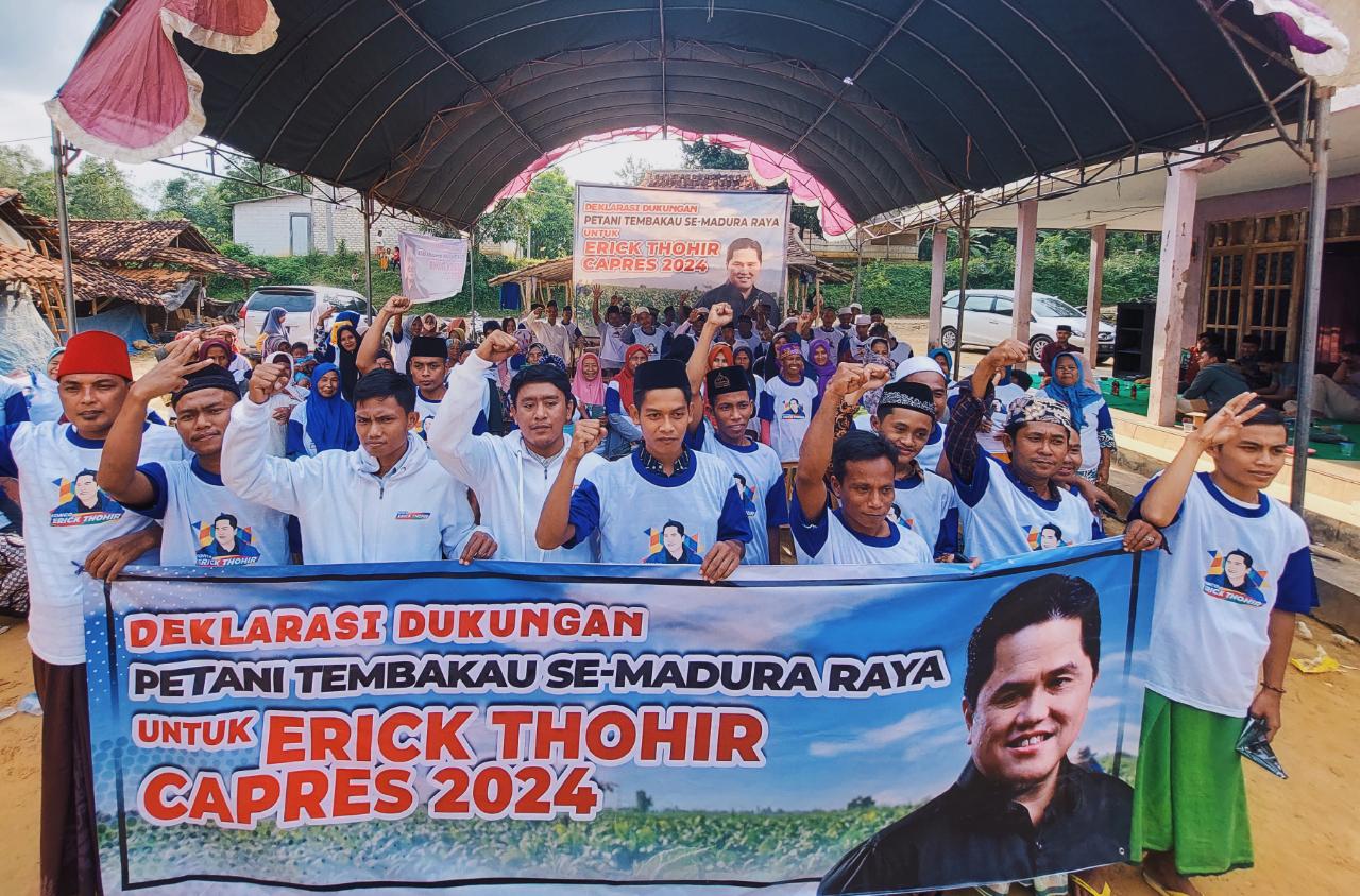 Dukungan petani tembakau di Madura bagi Erick Thohir untuk maju dalam Pilpres 2024.