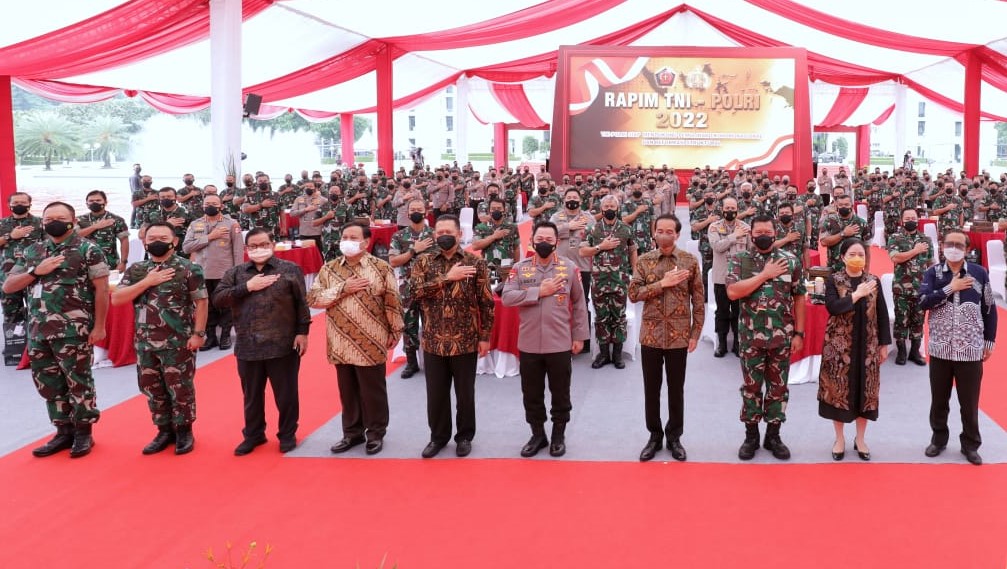 Rapat Pimpinan (Rapim) TNI-Polri tahun 2022 dengan tema 'TNI-Polri Siap Mendukung Pemulihan Ekonomi Nasional dan Reformasi Struktural'.