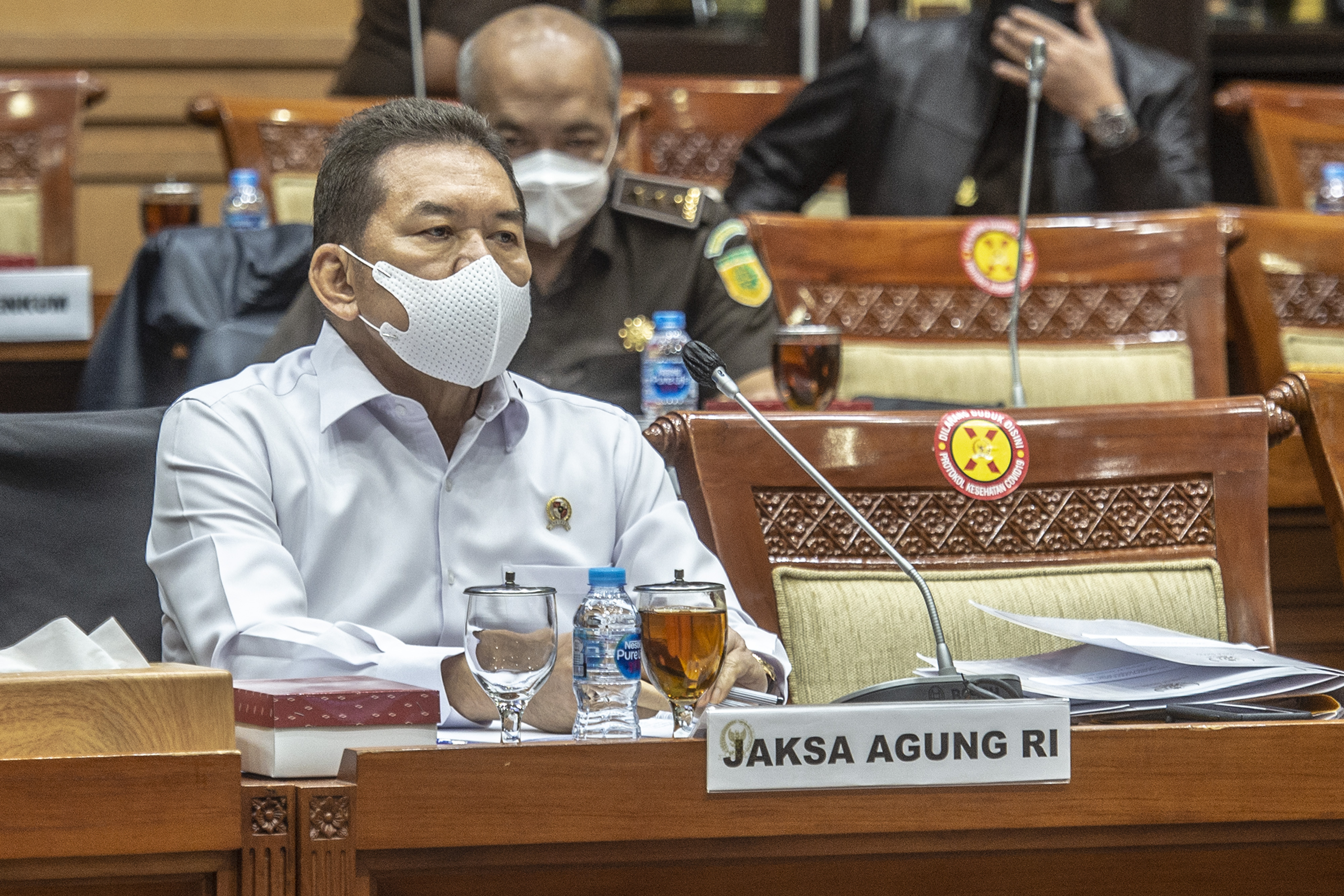 Jaksa Agung ST Burhanuddin saat mengikuti rapat kerja dengan Komisi III DPR RI.