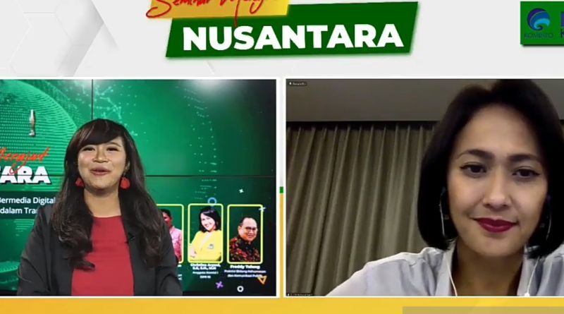 Tangkapan layar anggota Komisi I DPR RI Christina Aryani (kanan) saat menjadi narasumber dalam webinar Merajut Nusantara.