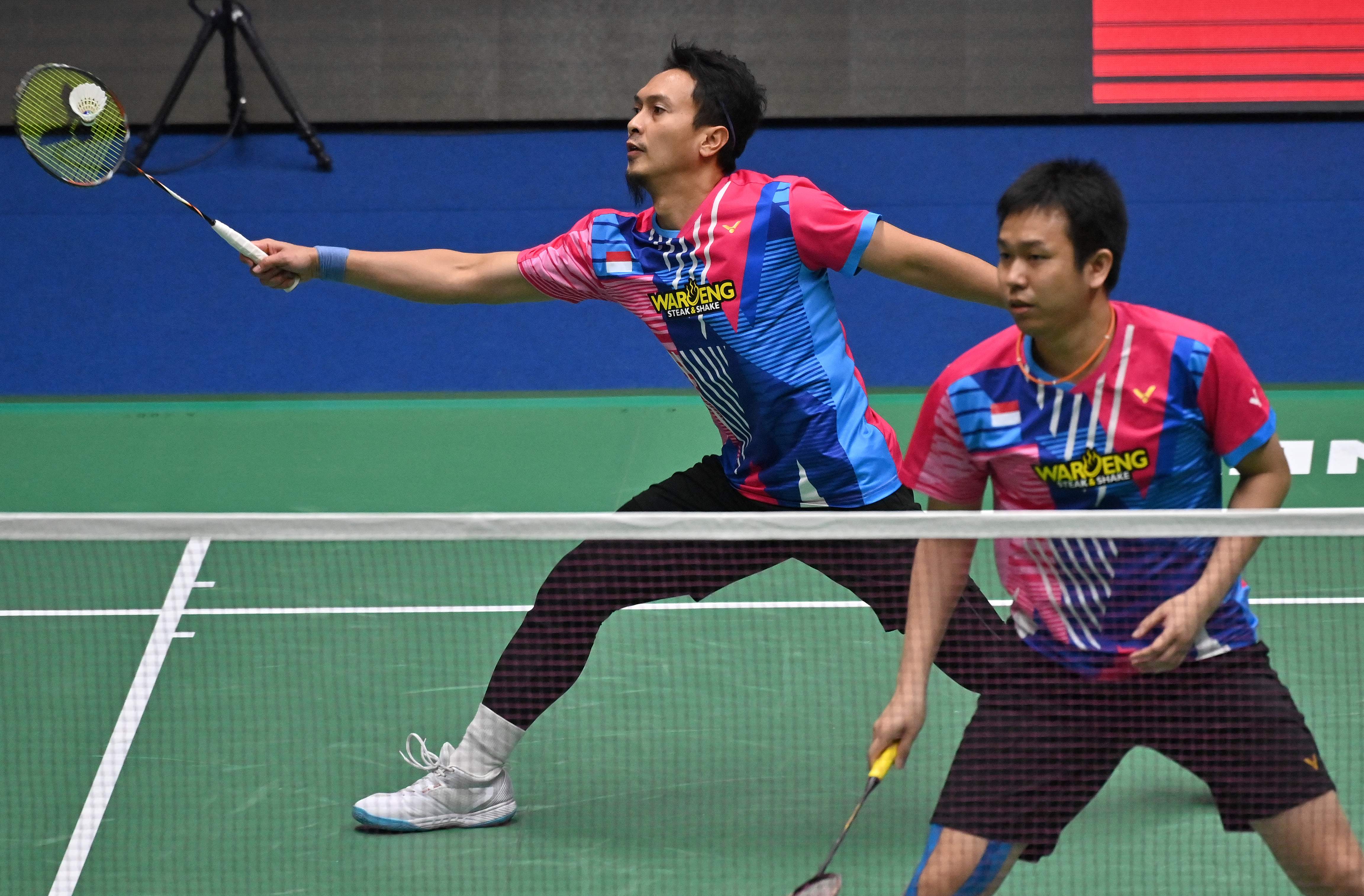 Pasangan ganda putra Indonesia Hendra Setiawan/Mohammad Ahsan