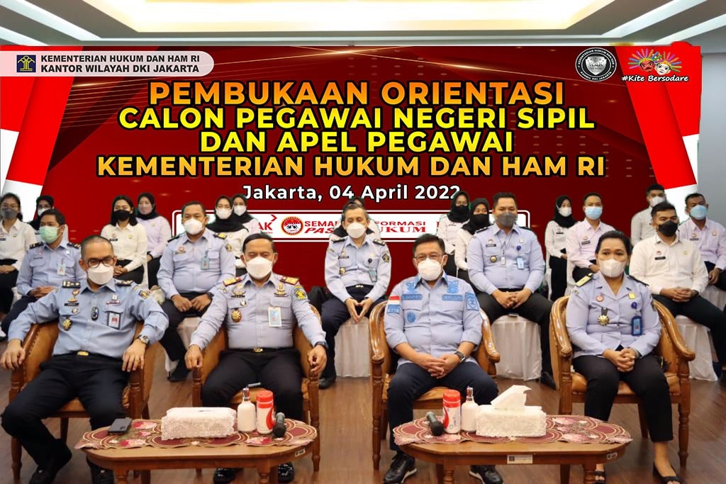 Pembukaan Orientasi CPNS dan Apel Pegawai Kementerian Hukum dan HAM.