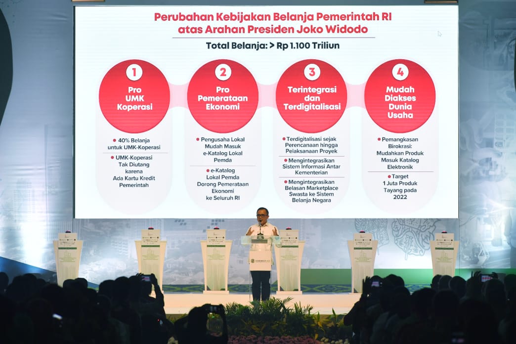 Acara Aksi Afirmasi Pembelian dan Pemanfaatan Produk Dalam Negeri dalam Rangka Bangga Buatan Indonesia atau Business Matching, Senin (25/4).
