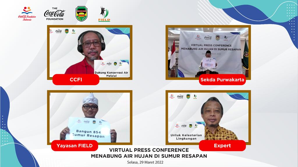 Konferensi pers virtual tentang Menabung Air Hujan di Sumur Resapan.