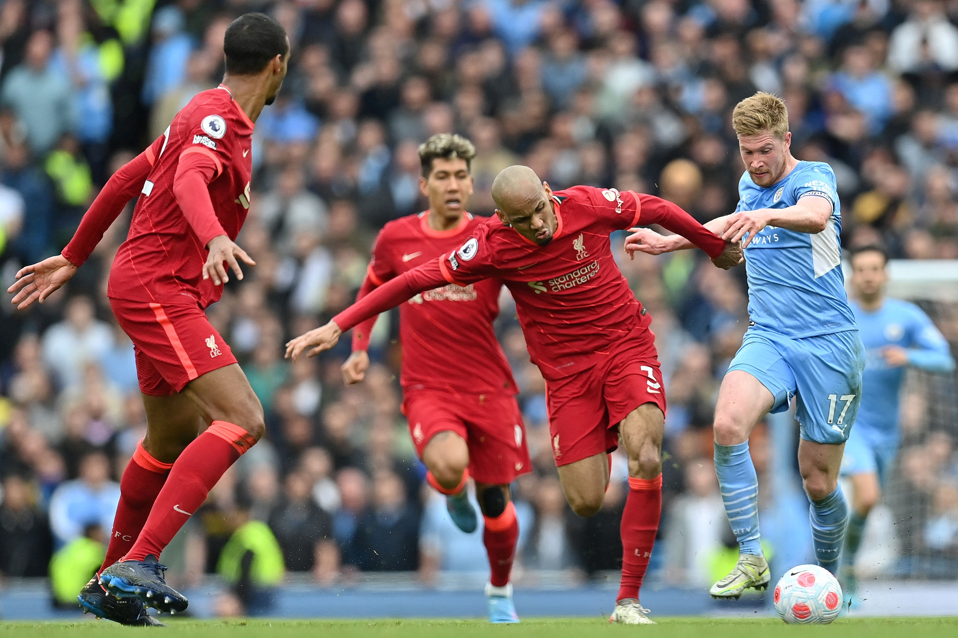 Laga Liga Primer Inggris antara Manchester City dan Liverpool