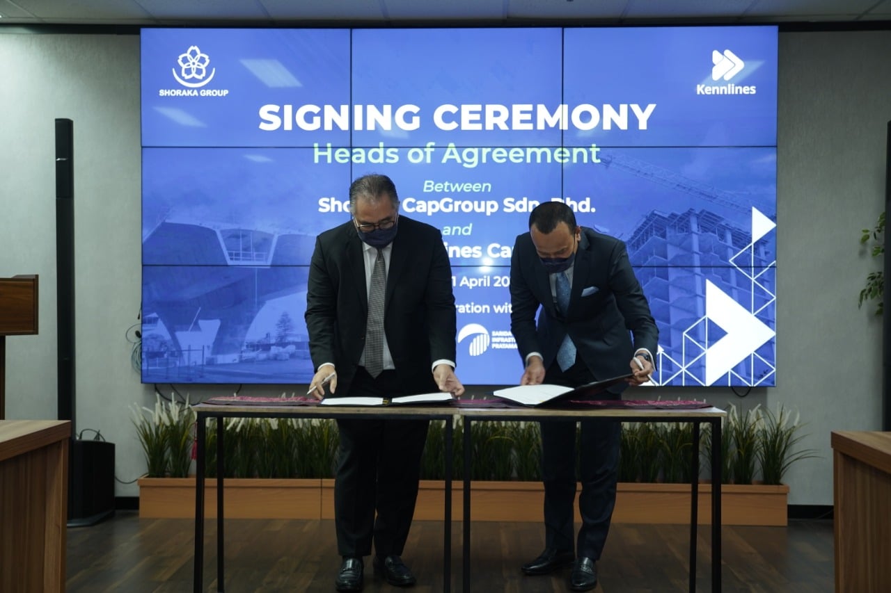 Penandatangan Perjanjian Induk (Head of Agreement) antara Kennlines Group dengan Shoraka Group, di Jakarta pada Senin (11/4)