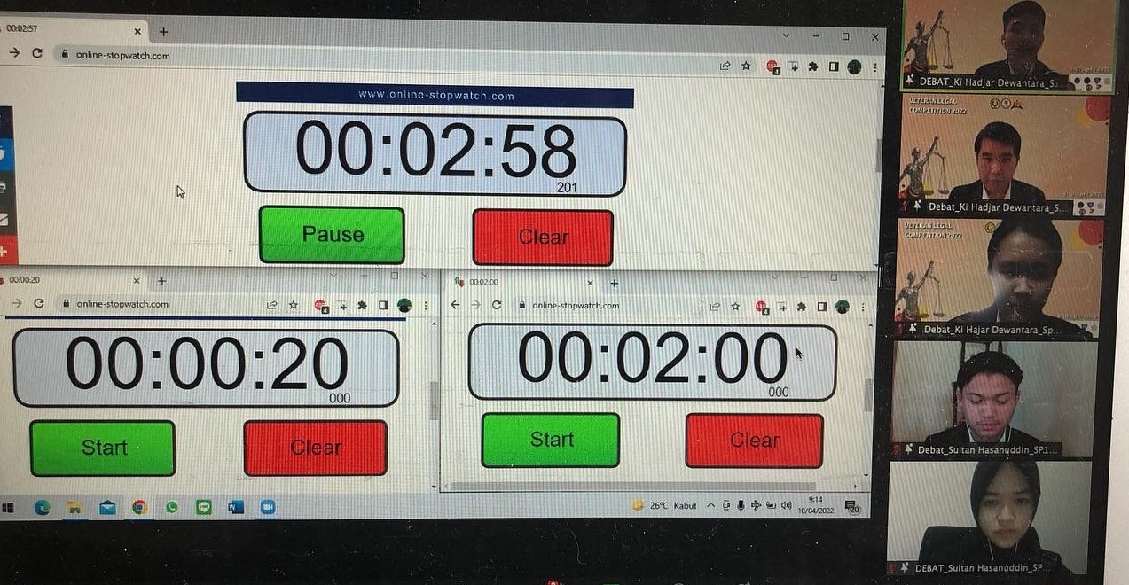 Lomba debat UPN Veteran Jakarta bertajuk bertajuk Lomba Debat Hukum Nasional Veteran Legal Competition 2022.