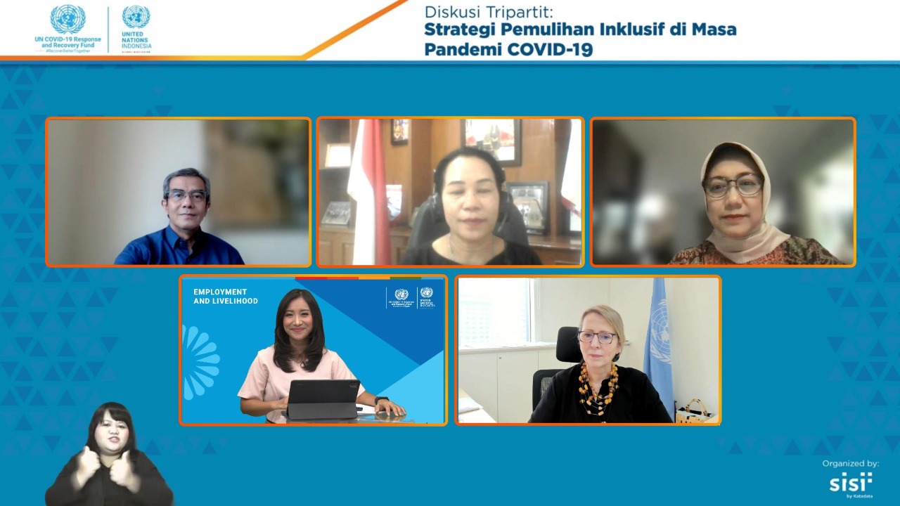 Diskusi mengenai pemulihan inklusif di masa pandemi Covid--19