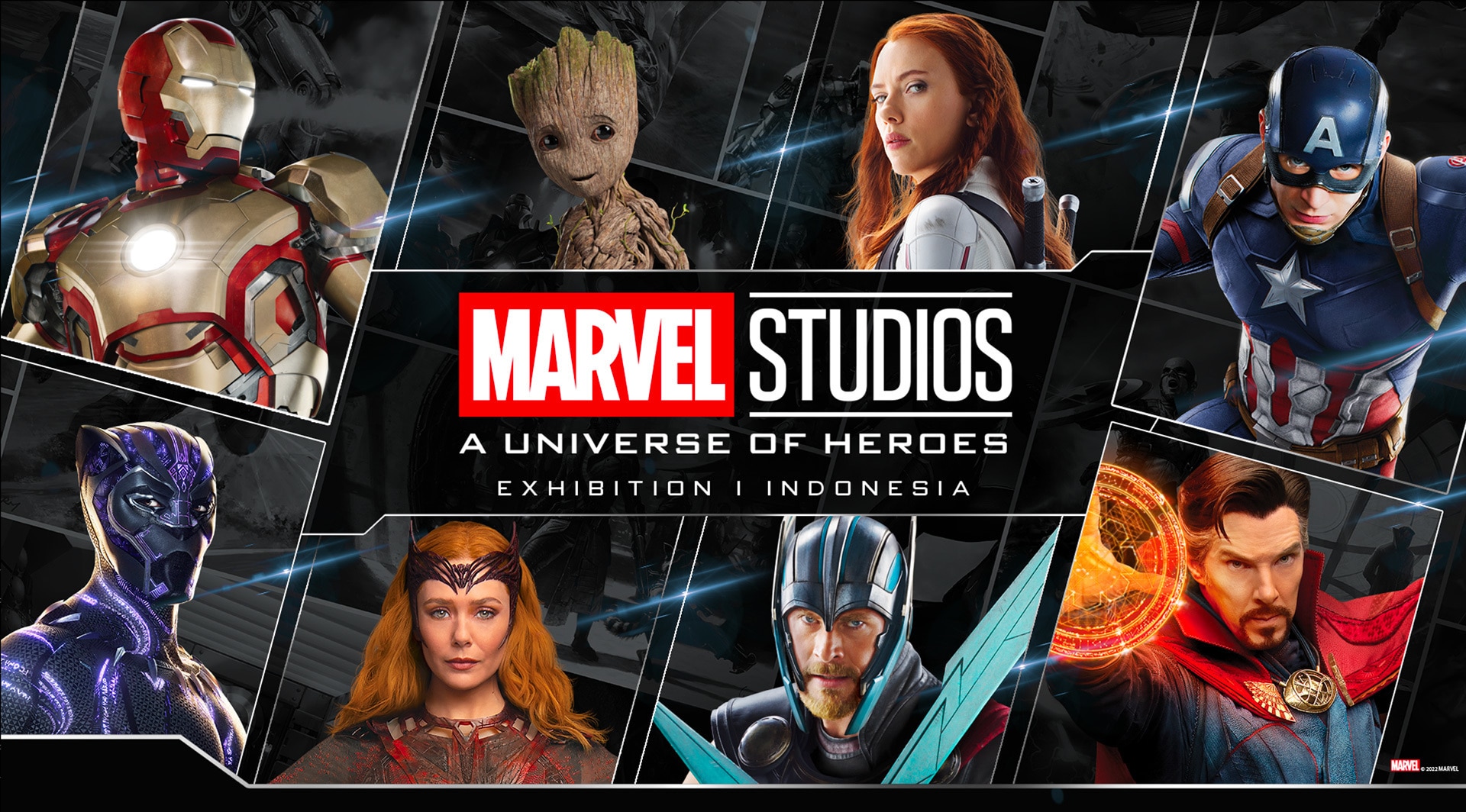 Marvel Studios: A Universe of Heroes Exhibition Indonesia 2022.