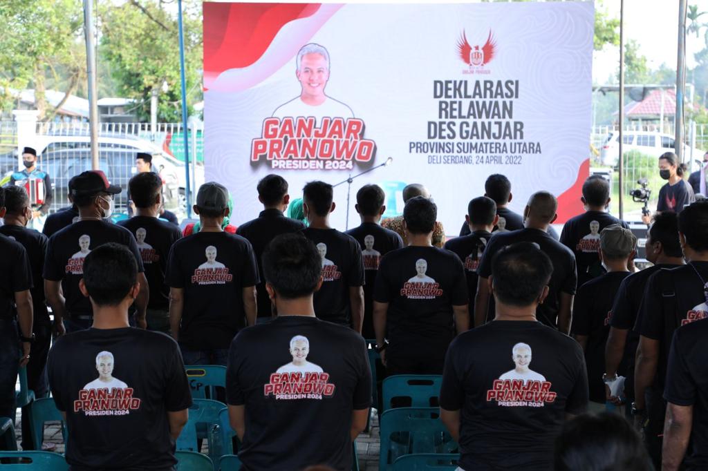 Relawan desa untuk Ganjar yang ada di Provinsi Sumatera Utara menyatakan dukungan agar Gubernur Jateng Ganjar Pranowo maju di Pilpres 2024, 