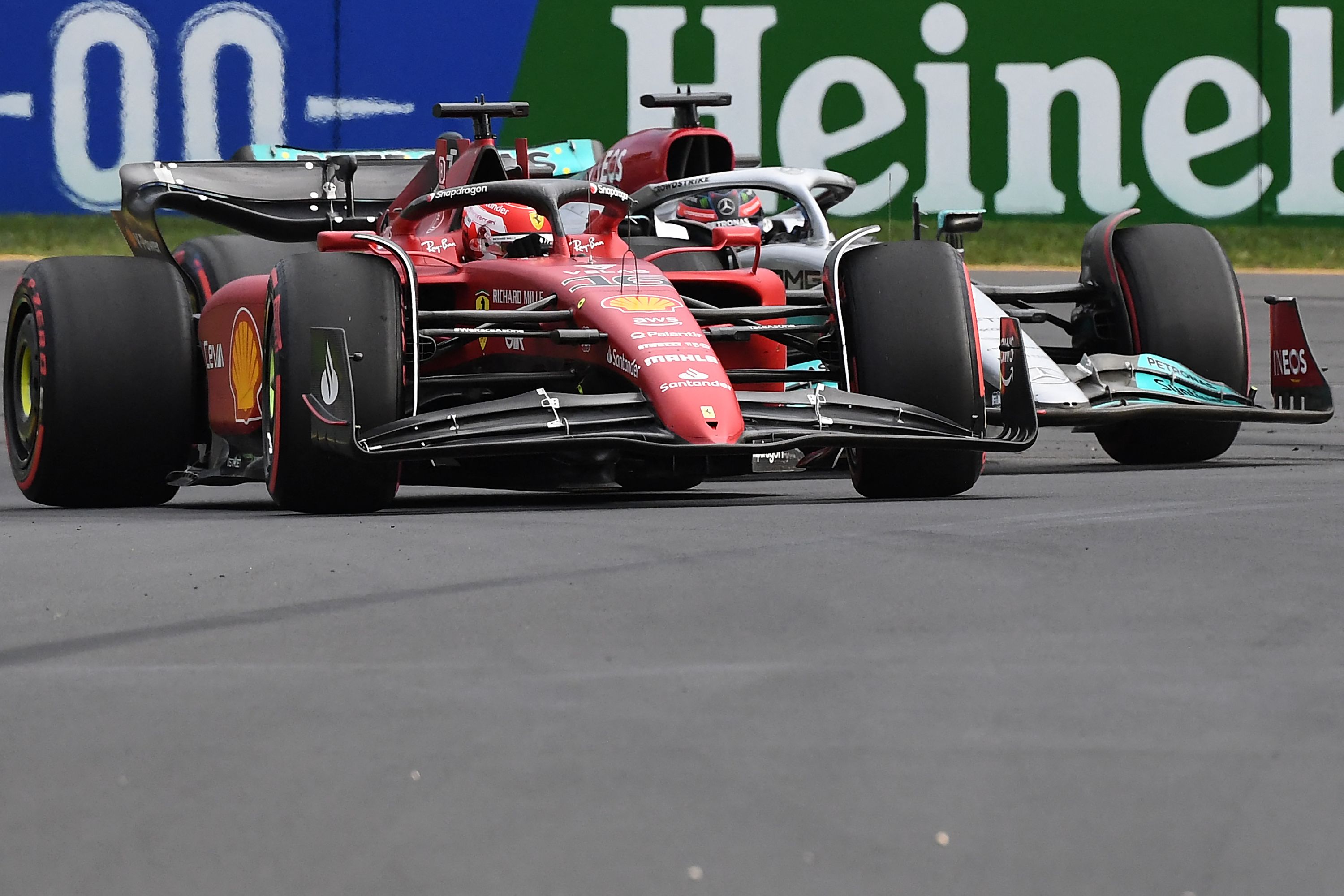Pembalap Ferrari Charles Leclerc di sesi latihan GP Australia