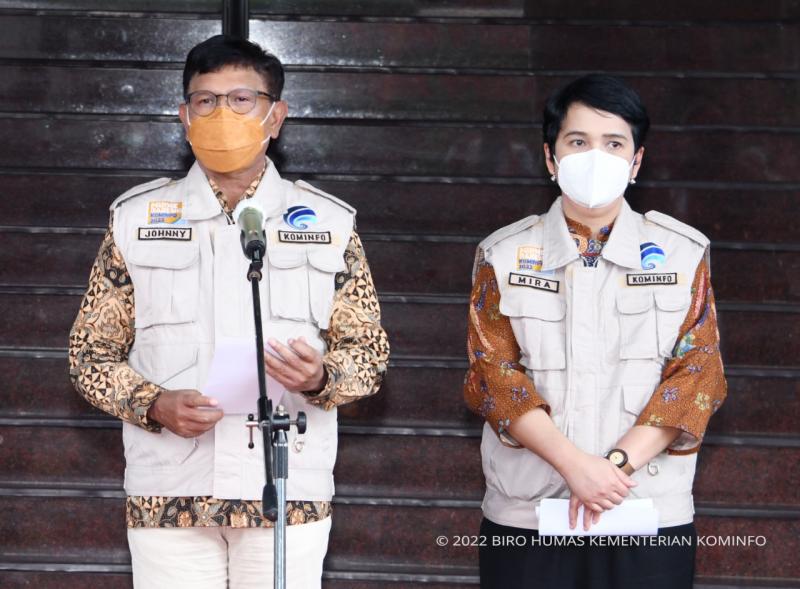 Menkominfo Johnny G Plate saat melepas mudik gratis Kominfo 2022