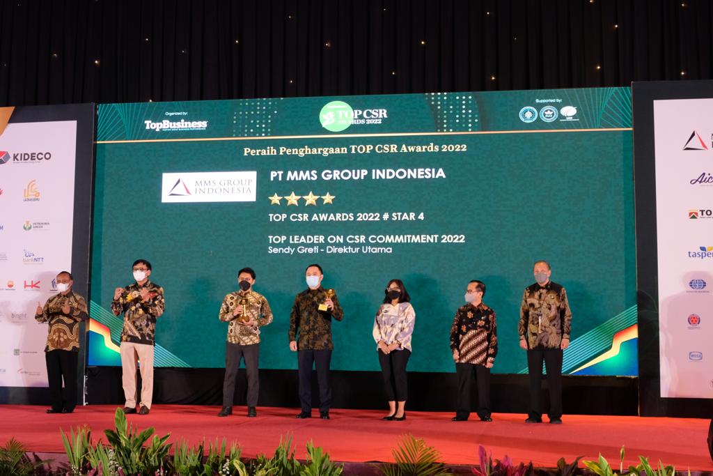 MMS Group Indonesia dan anak perusahaannya, PT Multi Harapan Utama, berhasil memborong lima penghargaan pada ajang TOP CSR Award 2022.   