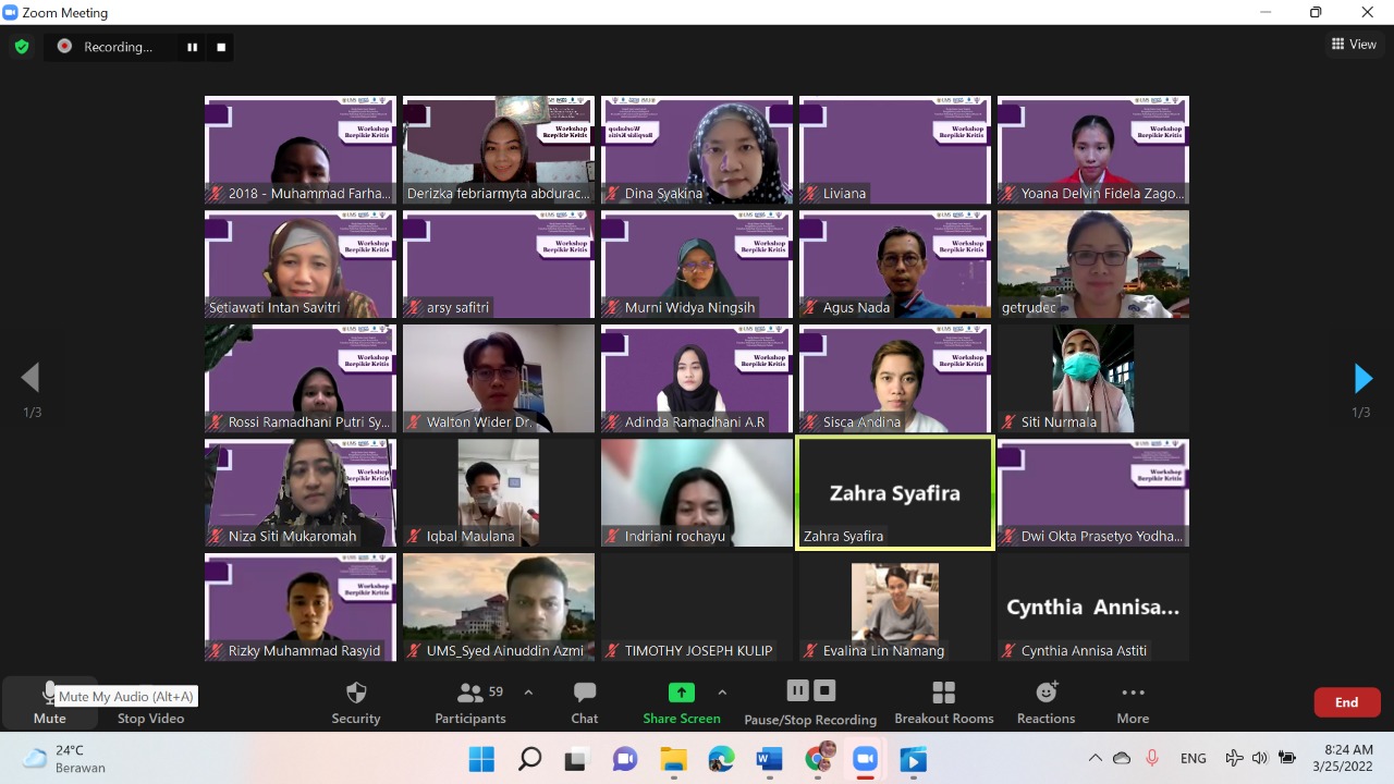 Workshop Berpikir Kritis yang digelar Fakultas Psikologi Universitas Mercubuana