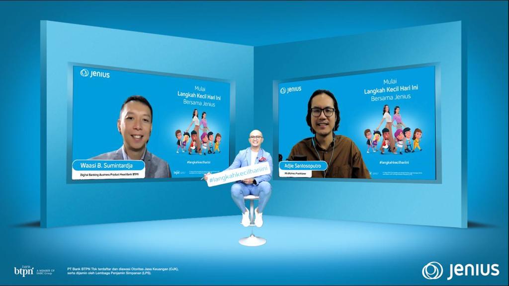 Konferensi pers secara virtual dengan tema 'Mulai Langkah Kecil Hari Ini Bersama Jenius'. 