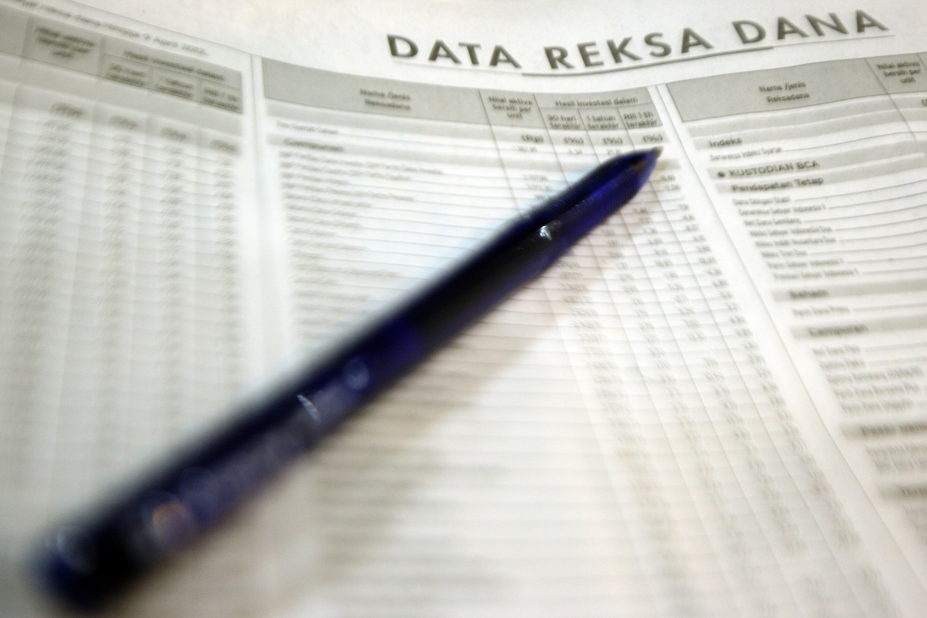 Ilustrasi data reksa dana.