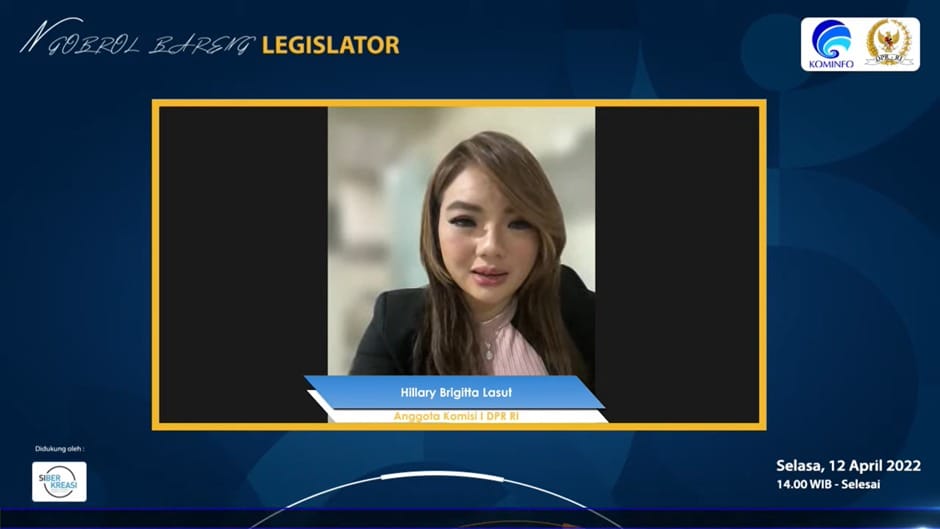 Ngobrol Bareng Legislator dengan Hillary Brigitta Lasut, SH., LL.M dari Komisi I DPR RI Fraksi NasDem dengan tema “Peran Pemuda Dalam Mening