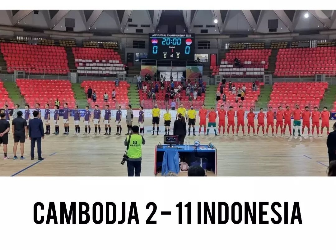 Laga Indonesia vs kamboja di AFF Futsal 2022