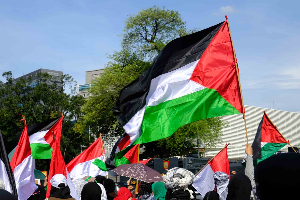 Komite Solidaritas Palestina dan Yaman Gelar Aksi Damai di Kedubes AS