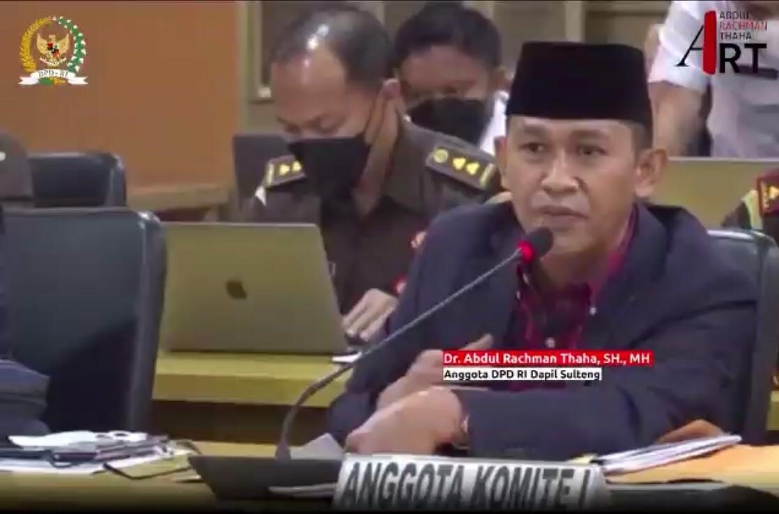 Anggota DPD Komite I Abdul Rachman Thaha 
