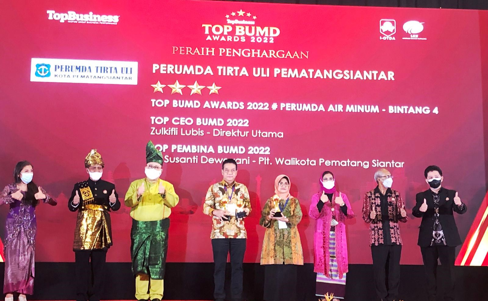  Wali Kota Pematangsiantar Raih Top Pembina BUMD 2022