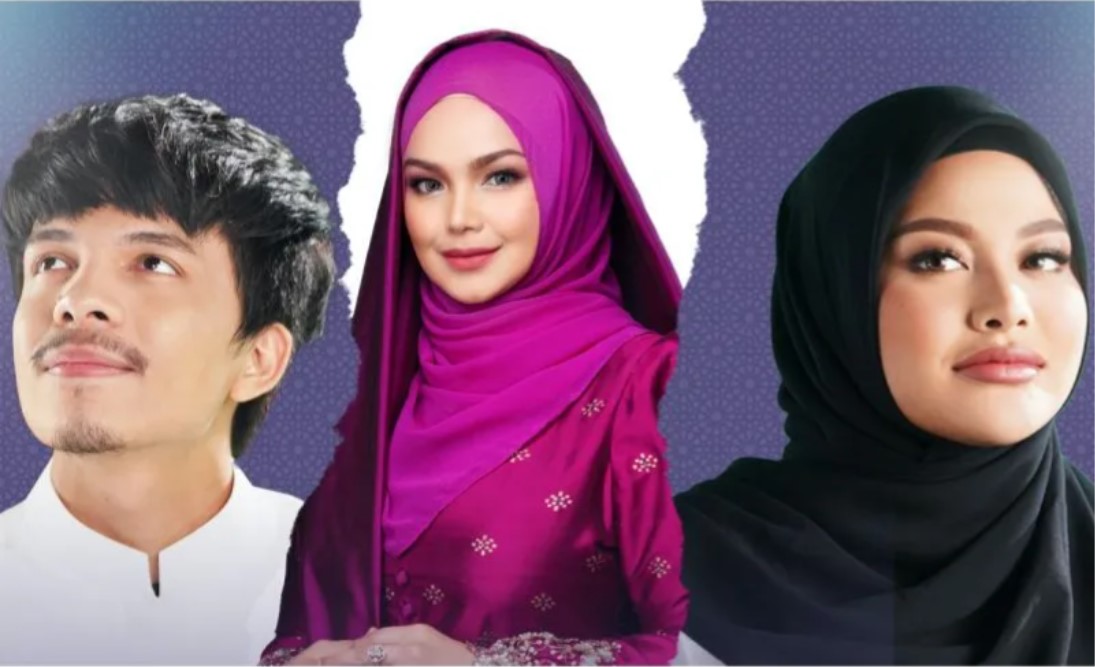 Atta Halilintar dan Aurel Hermansyah bernyanyi bersama Siti Nurhaliza