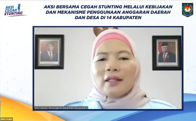 Seminar bertema “Aksi Bersama Cegah Stunting Melalui Kebijakan dan Mekanisme Penggunaan Anggaran Daerah dan Desa di 14 Kabupaten”. 