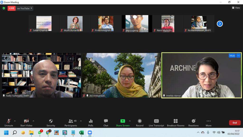 Sarasehan dalam jaringan #07 yang dilakukan oleh Perkumpulan Penulis Indonesia Alinea bekerja sama dengan BRIN, Sabtu (2/4)