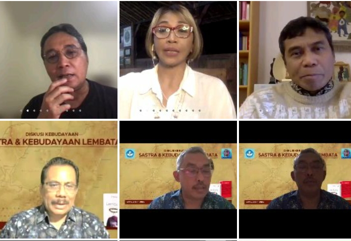 Tangkapan layar diskusi daring membahas Sastra dan Kebudayaan Lembata, yang diinisiasi oleh Institut Kebudayaan Lembata (IKaL), Batam dan Ja