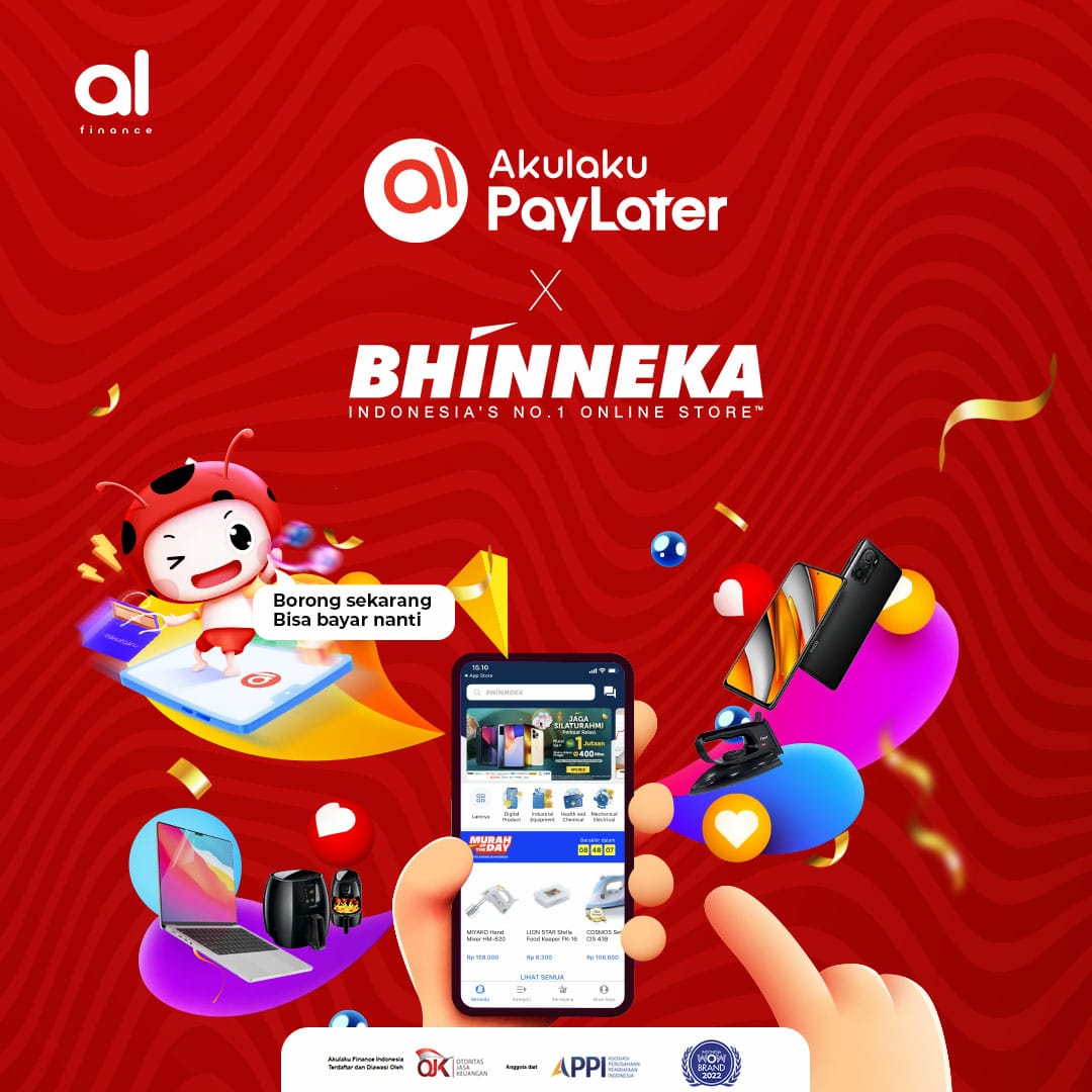 Paylater dari akulaku dapat dipergunakan di platform Bhinneka