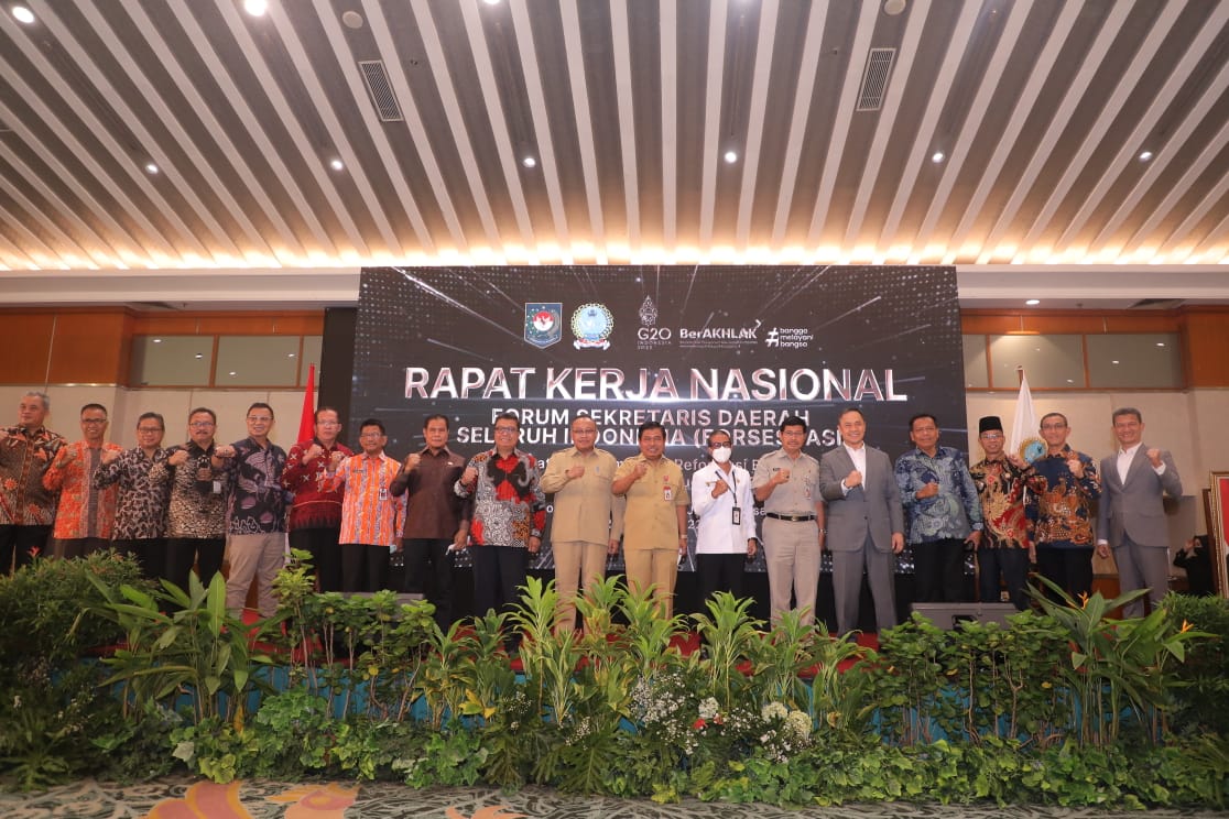 Para peserta Rapat Kerja Nasional Forum Sekretaris Daerah Seluruh Indonesia (Forsesdasi) 2022.