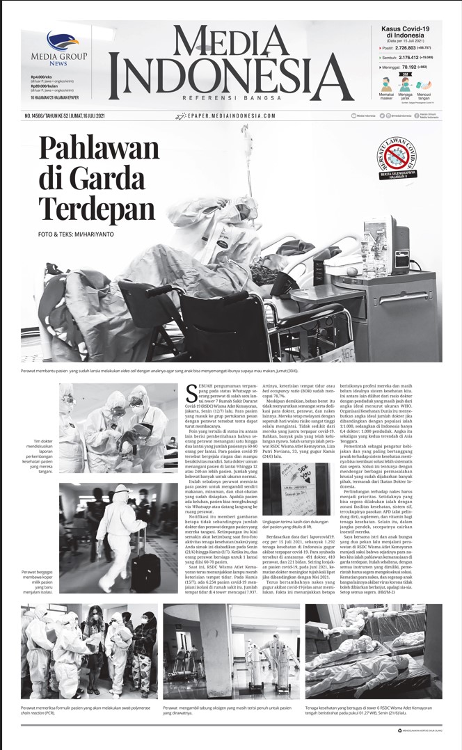 Karya jurnalistik Haryanto yang mendapat penghargaan Overall Silver Winner - Best Covid-19-related Photography.Asian Media Awards (AMA22)