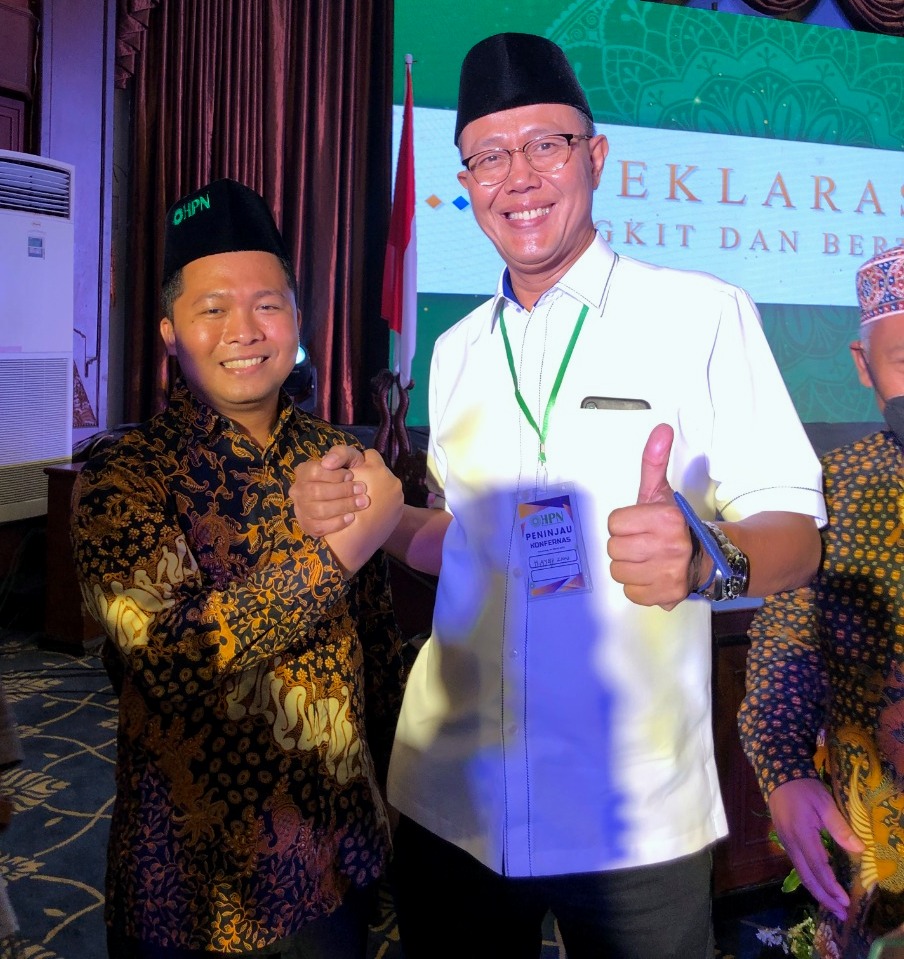 Ketum PB HPN Tyovan Ari Widagdo (kiri) dan Wakil Bendahara PB HPN Ayep Zaki.