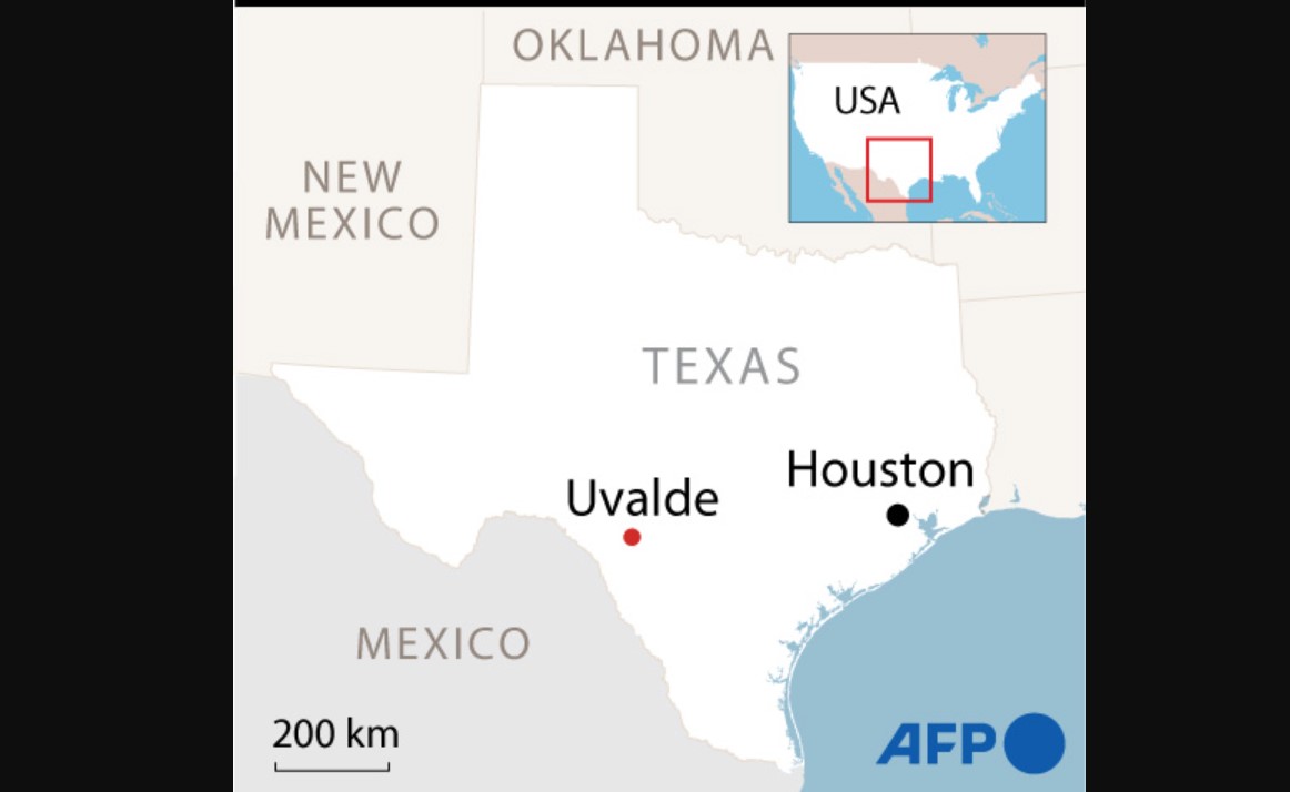 Grafis lokasi penembakan di sebuah SD di Kota Uvalde, Texas, Amerika Serikat