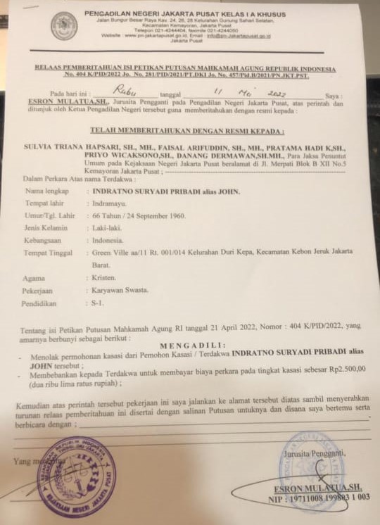 Putusan kasasi Mahkamah Agung