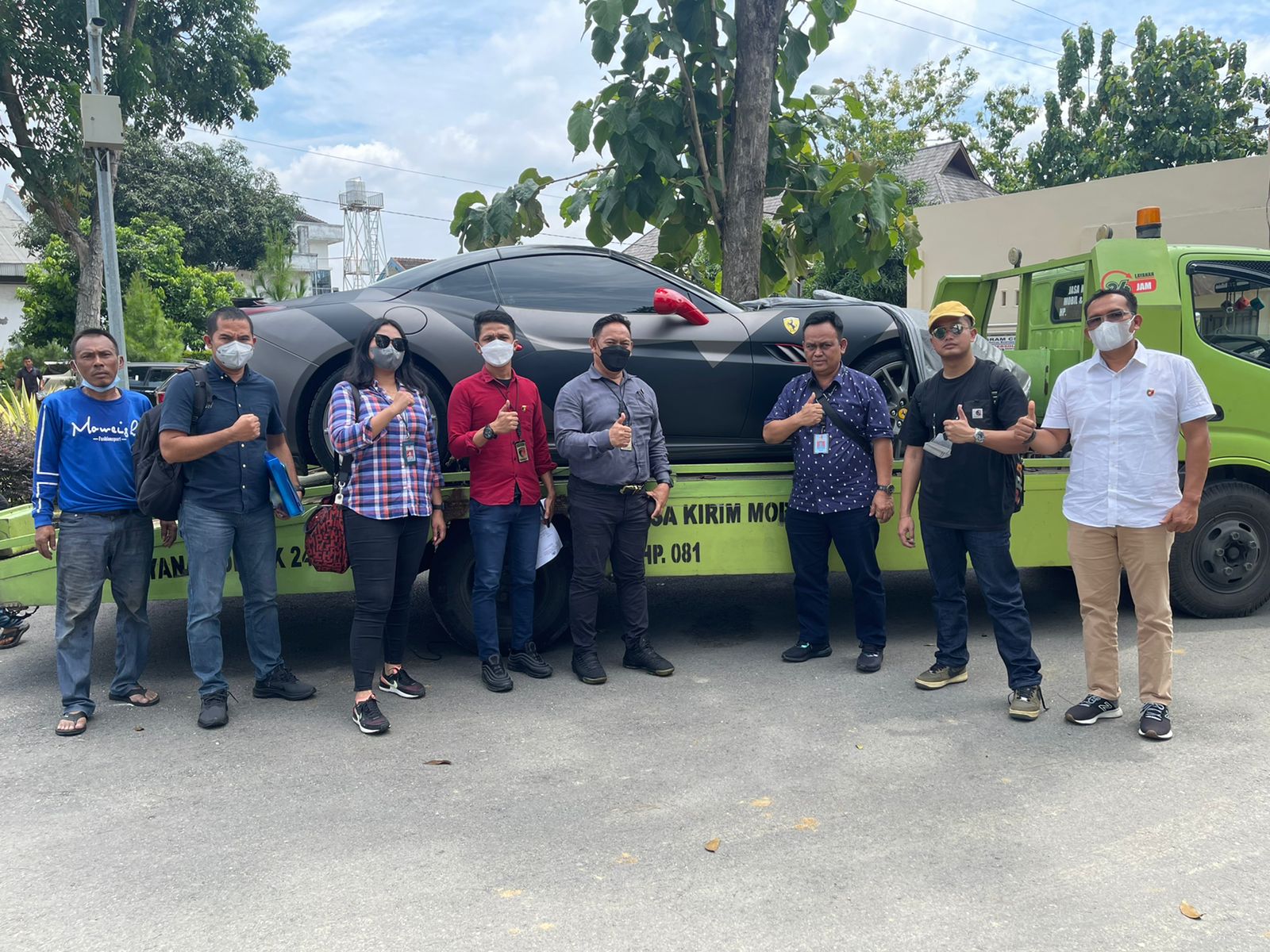 Ferrari milik Indra Kenz yang disita polisi akan dibawa ke Jakarta.