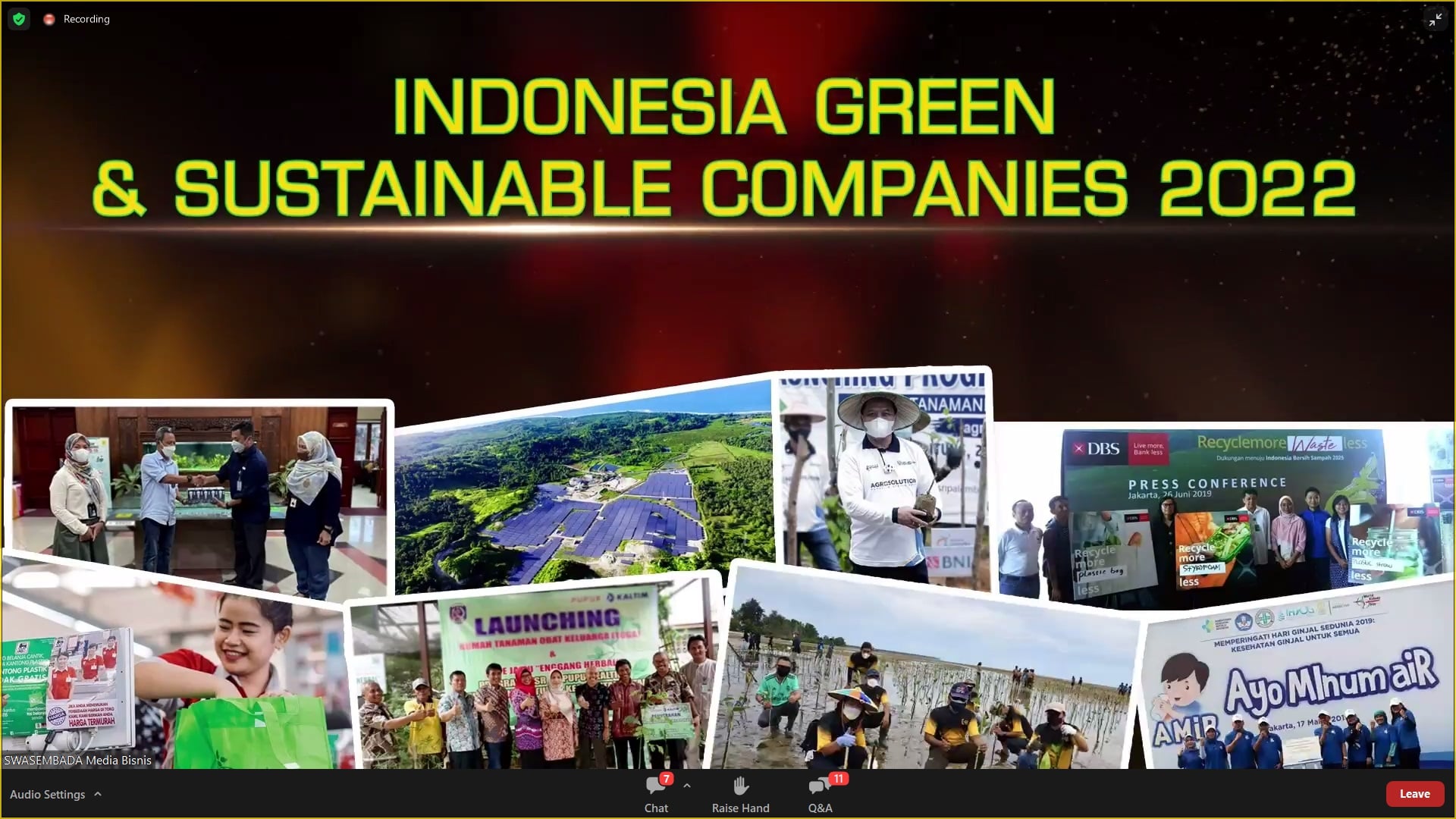 Pusri berhasil meraih Penghargaan 10 Terbaik Green Company, Pada Ajang Indonesia Green & Sustainable Companies Award (IGSCA) 2022