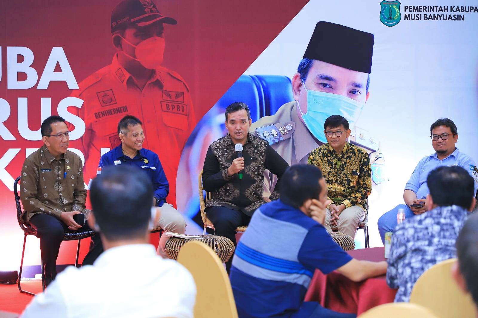 Plt Bupati Muba Beni Hernedi saat melakukan Launching dan Press Conference Muba Vocational Center di Kota Sekayu, Muba, Kamis (19/5)