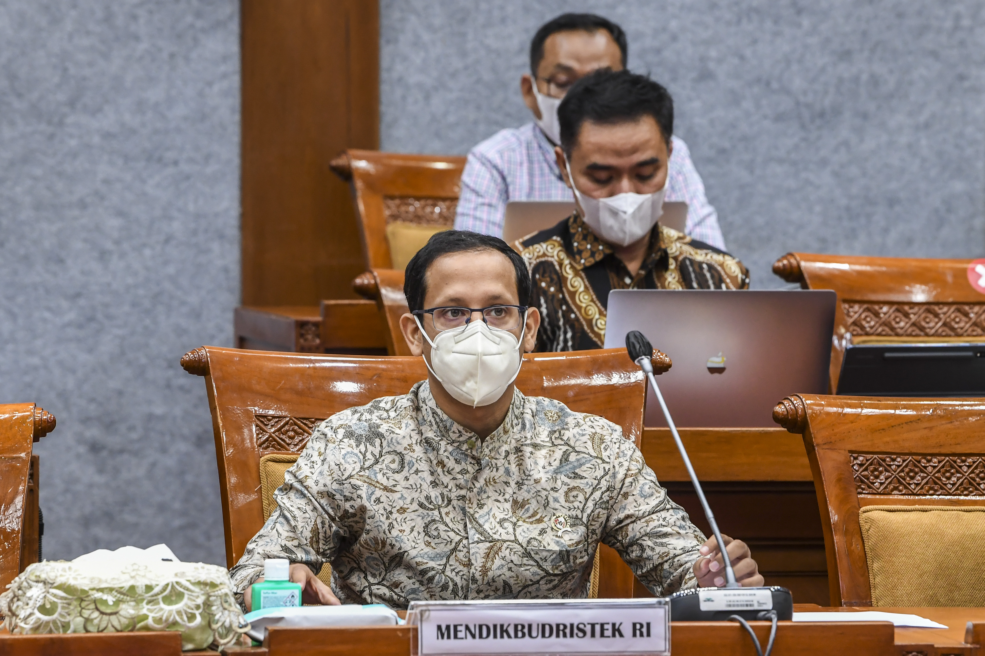 Menteri Pendidikan, Kebudayaan, Riset, dan Teknologi Nadiem Makarim. 