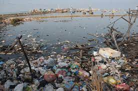 Penampakan sampah yang menumpuk di pantai Pamekasan, Jawa Timur.