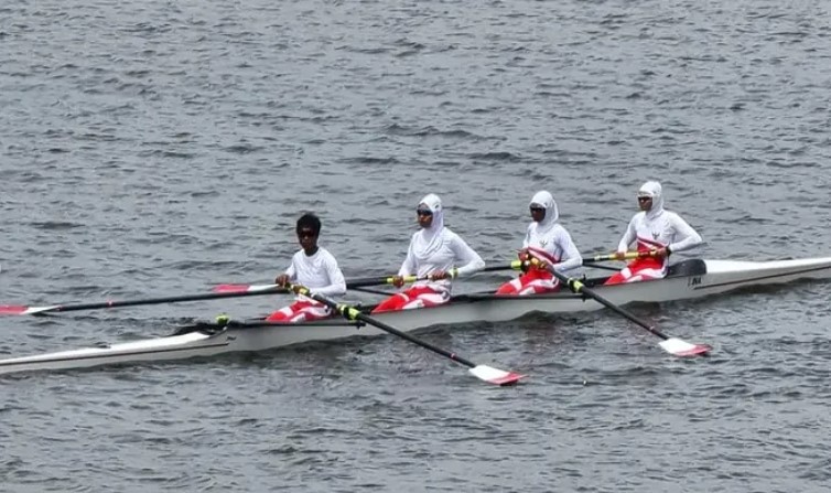 Penampilan tim dayung Indonesia di babak preliminary SEA Games Vietnam.