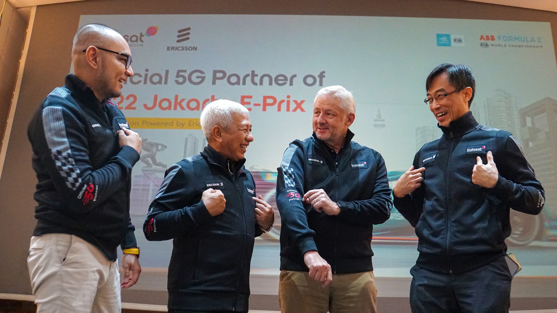 Konferensi pers peresmian Indosat Ooredoo Hutchison sebagai Official 5G Partner Jakarta E-Prix 2022.