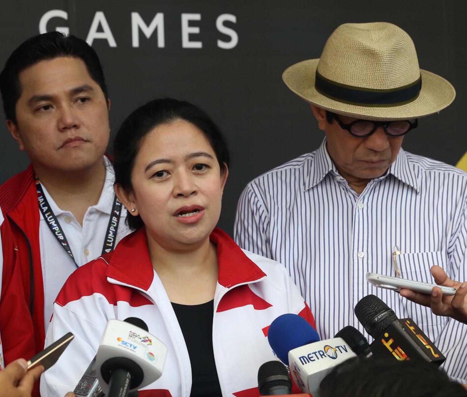 Ketua DPR RI Puan Maharani saat diwawancarai wartawan.